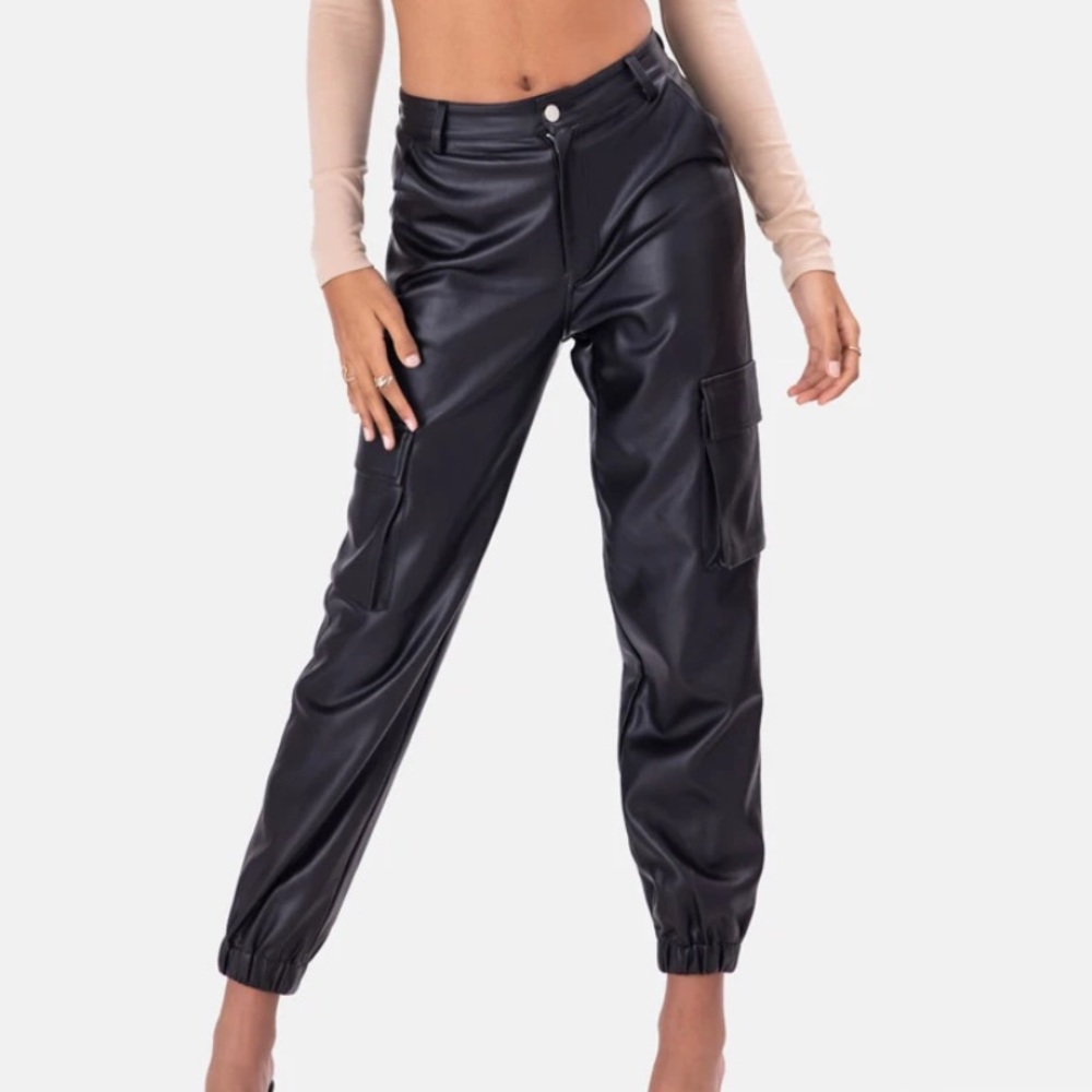 ADIKA Zeppelin Faux Leather Cargo Pants